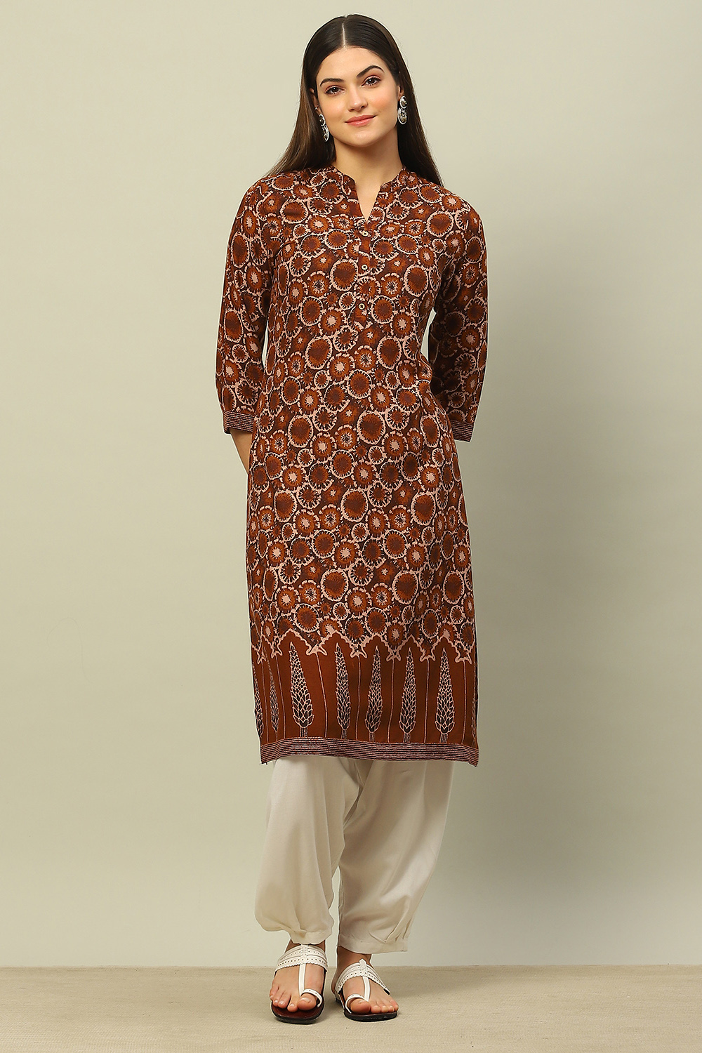 Black Rayon Printed Straight Kurta image number 5