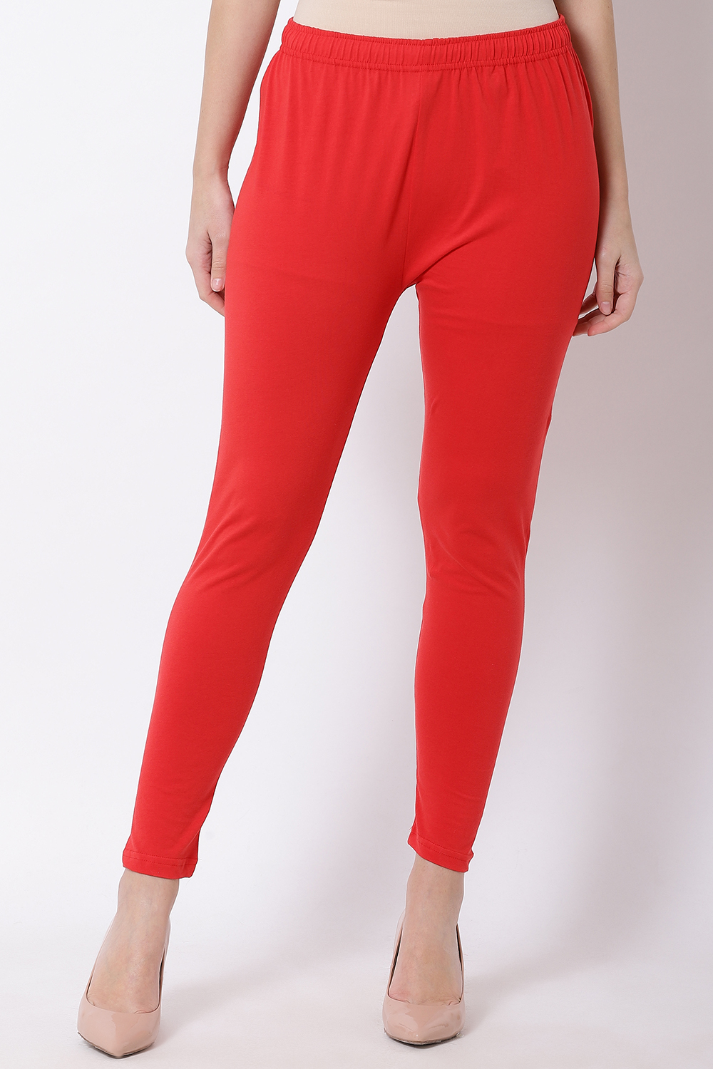 Red Cotton Jersey Leggings image number 0