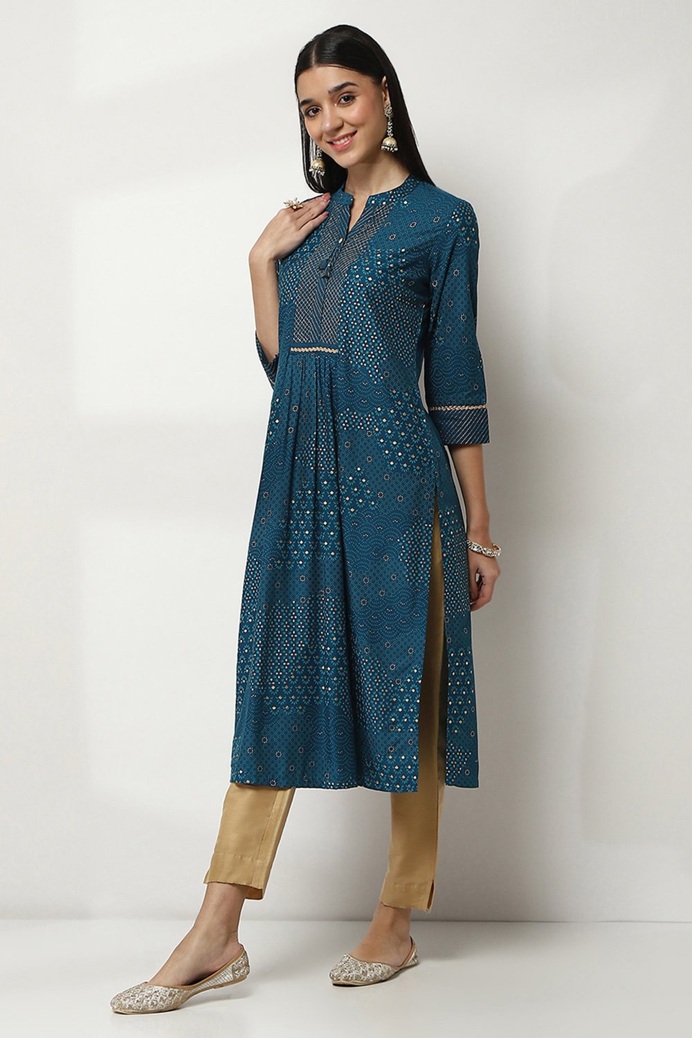 Red Viscose Printed Straight Kurta image number 2