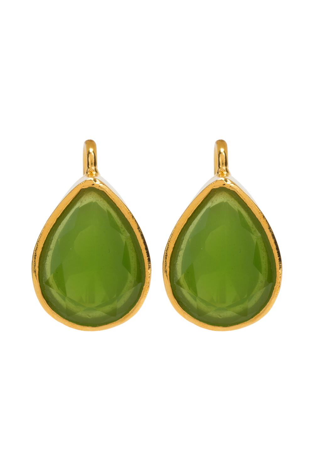 Lime Green Metal Brass Earring image number 1