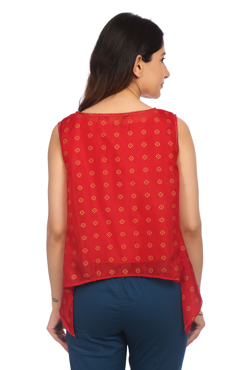Red Poly Cotton Indie Top image number 5