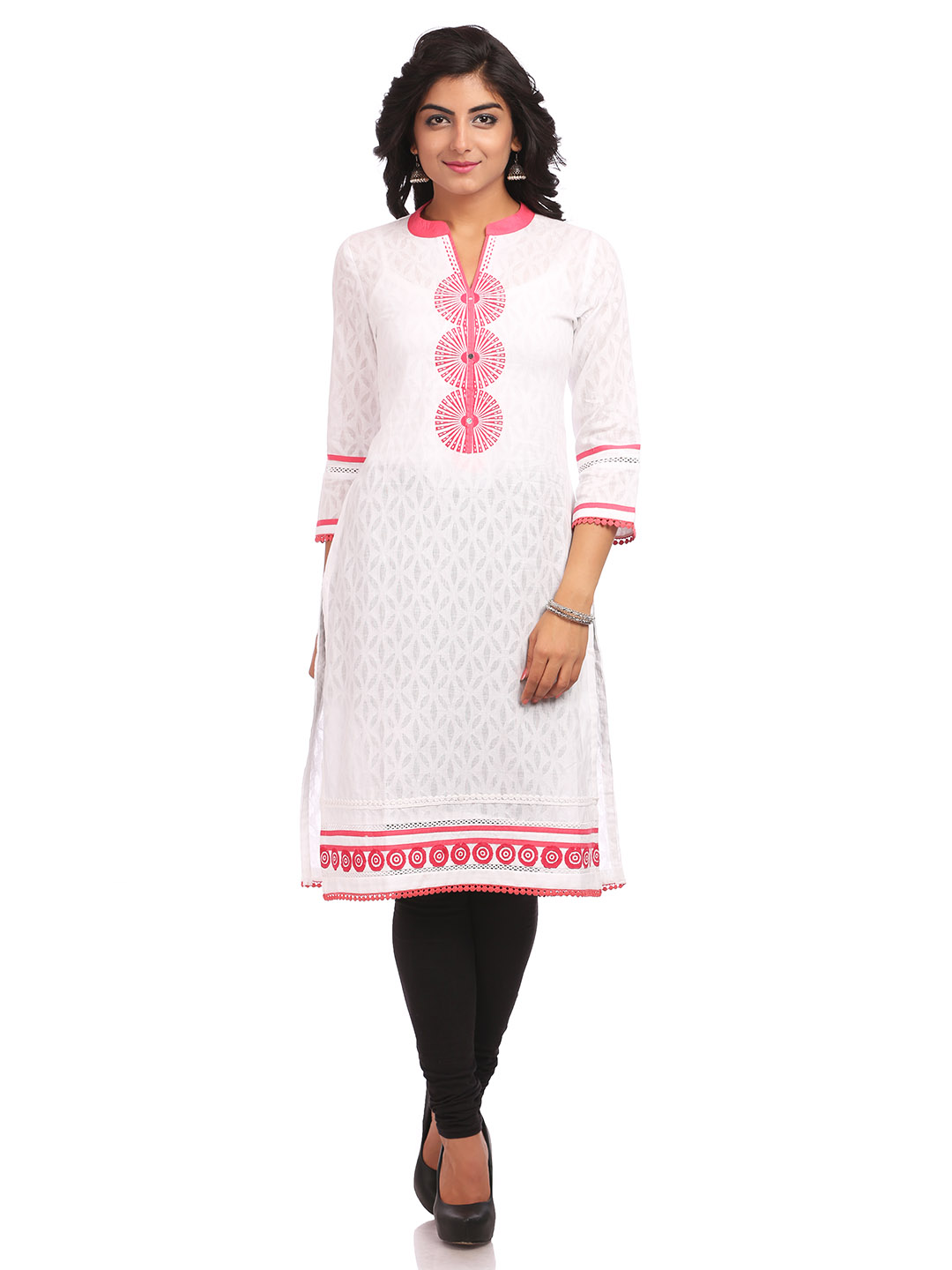 White Straight Cotton Kurta image number 0