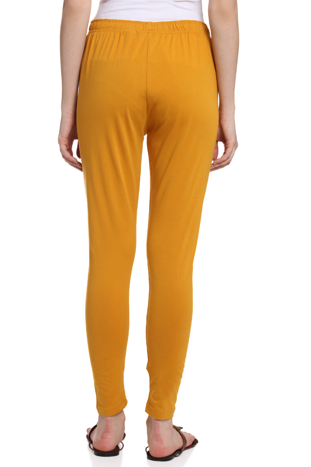 Mustard Cotton Leggings image number 4