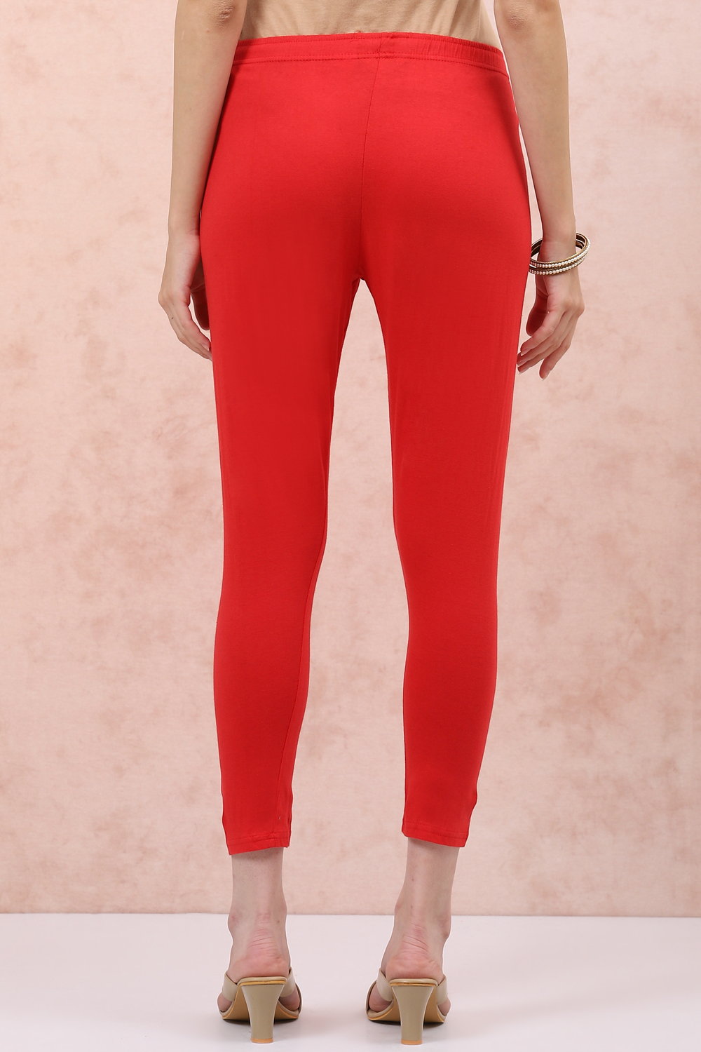 Red Cotton Leggings image number 5