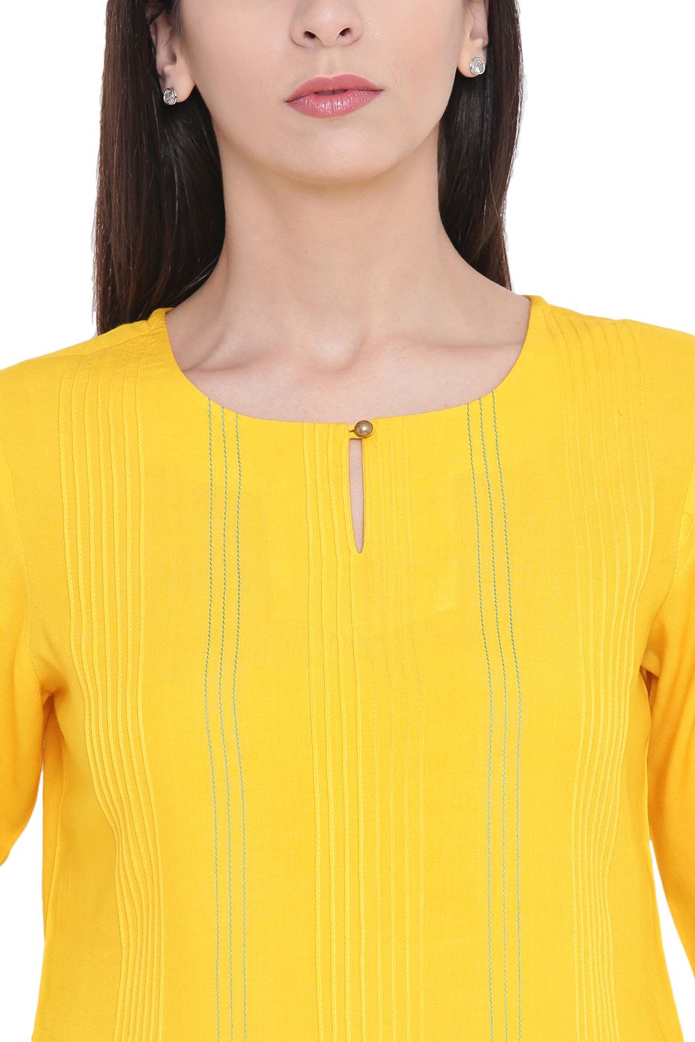 Light Yellow Viscose Straight Kurta image number 1