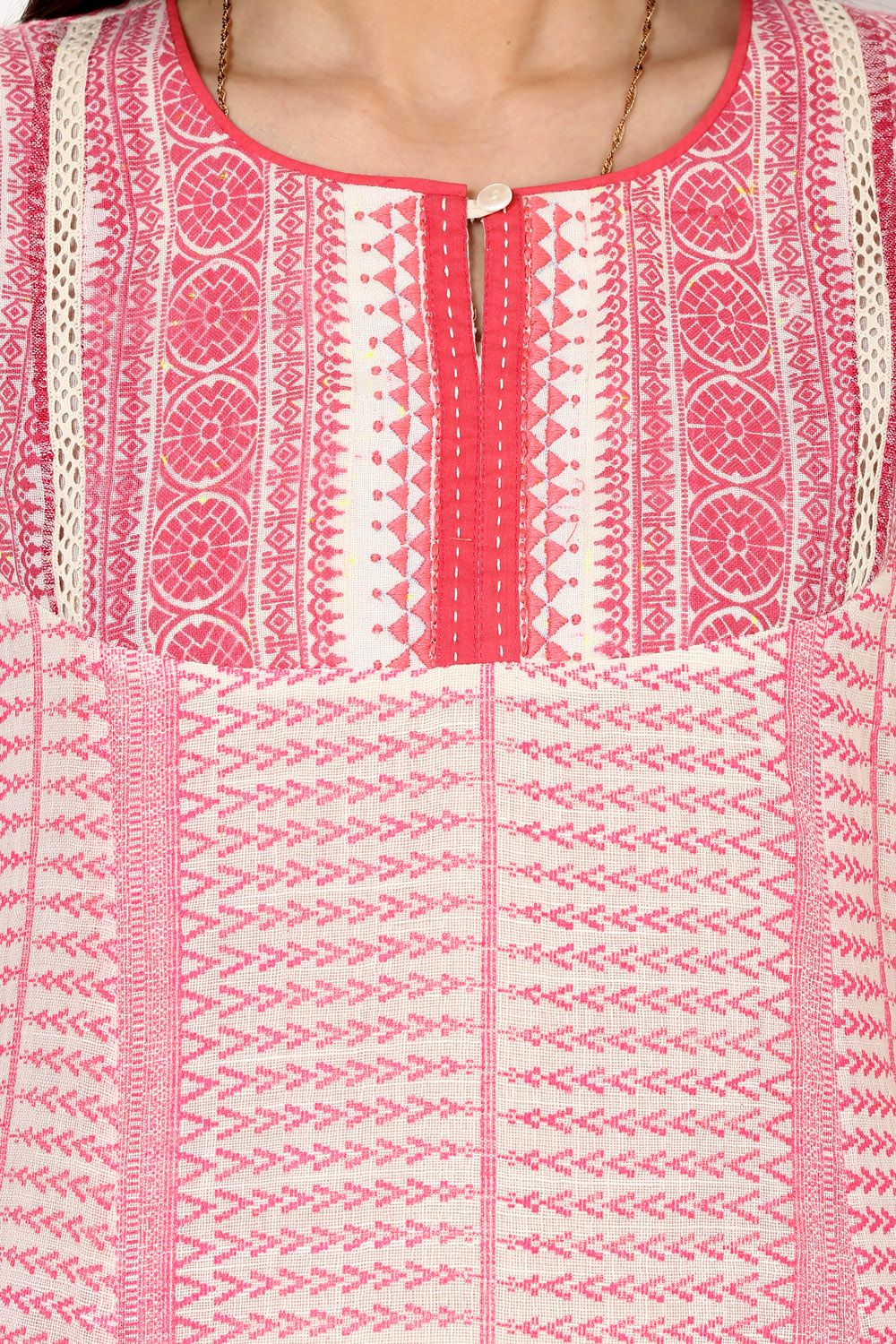 Pink Kalidar Gauge Kurta image number 1