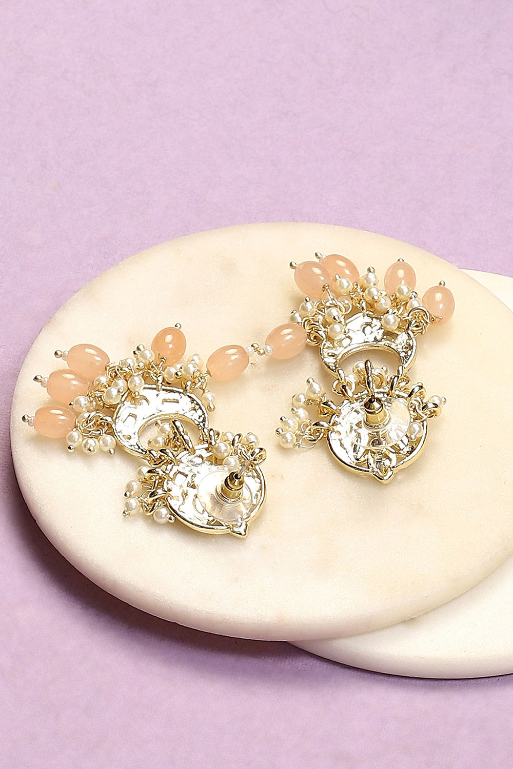 Peach Alloy Earrings image number 2