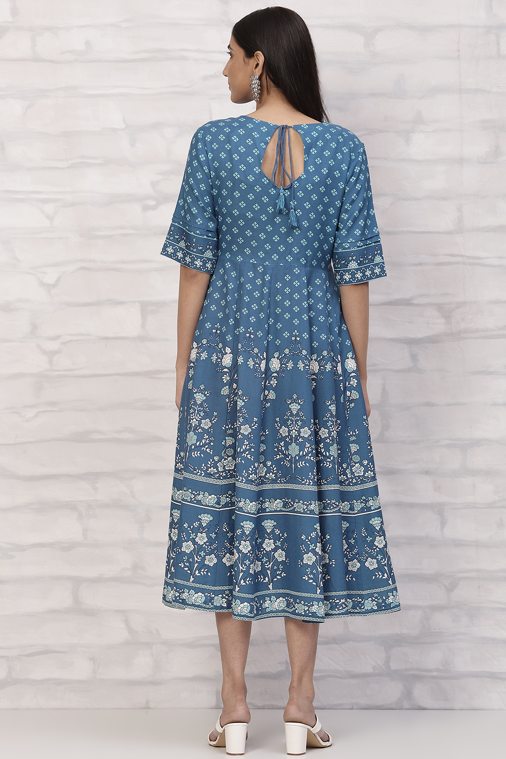 Indigo LIVA A Line Dress image number 4