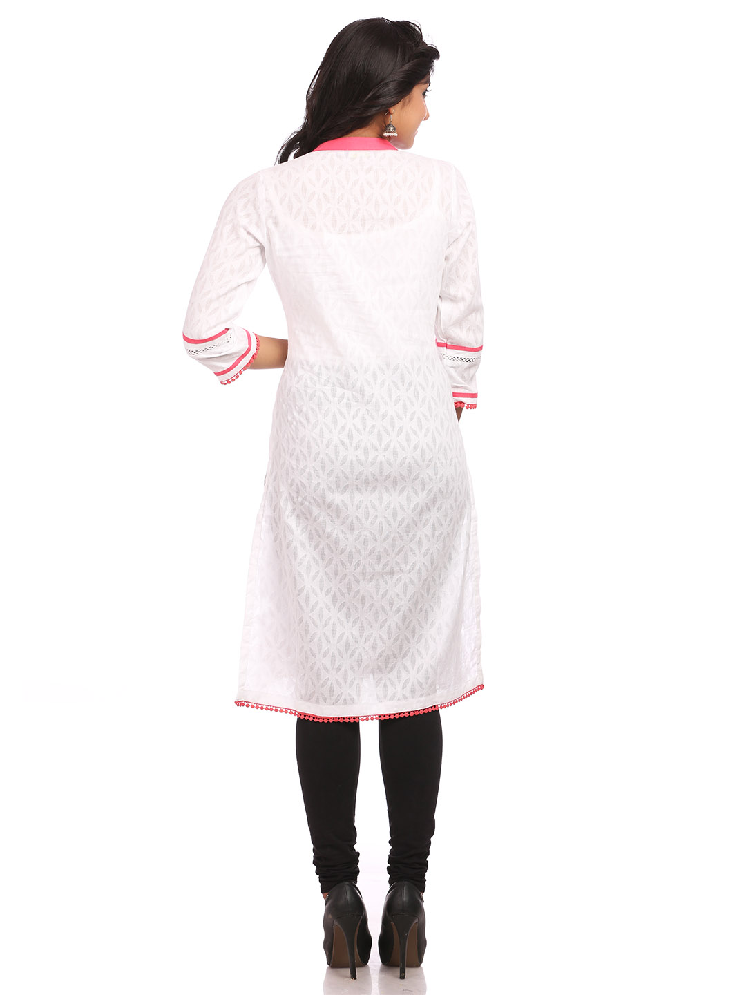 White Straight Cotton Kurta image number 1