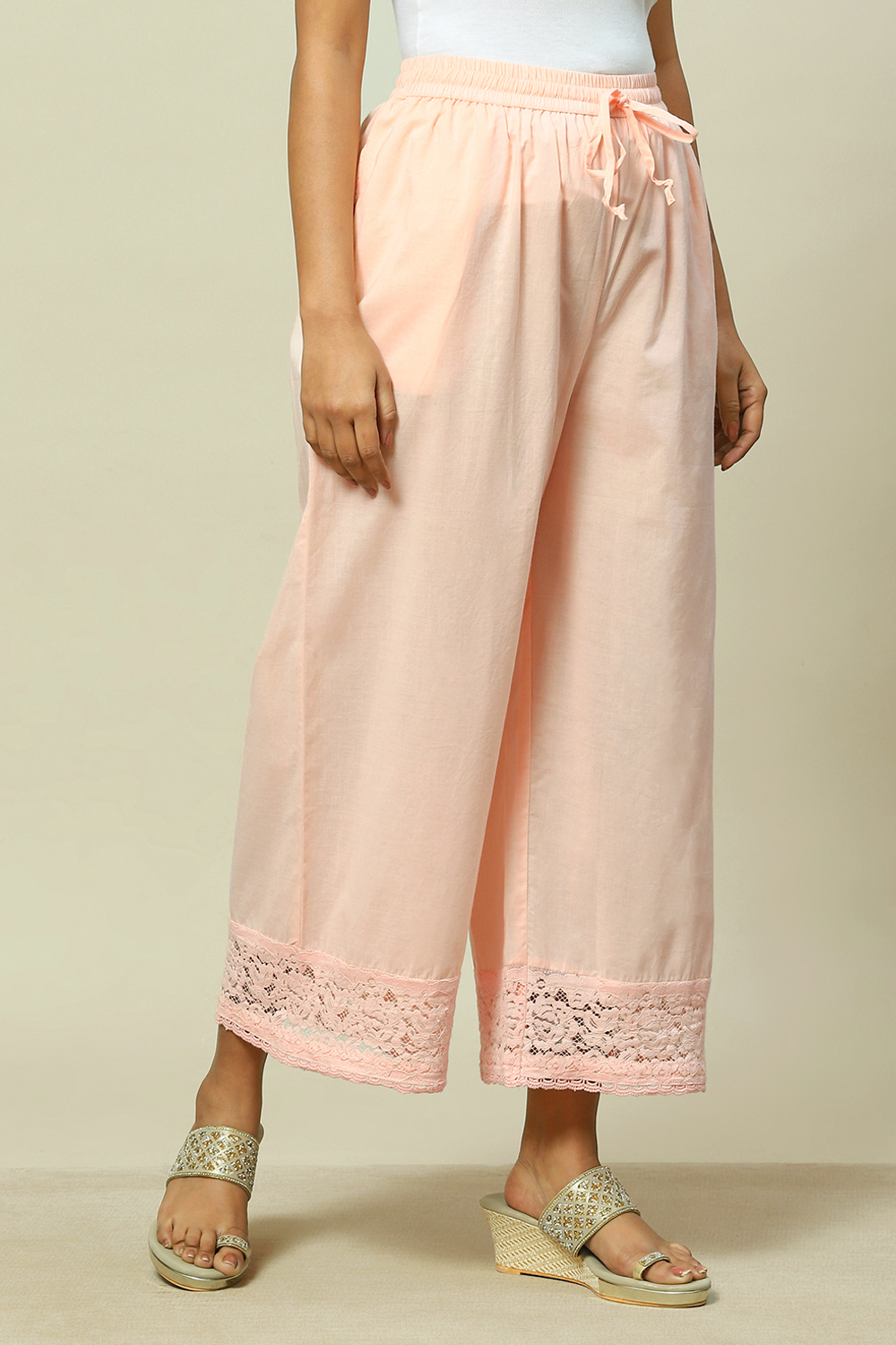 Peach Cotton Palazzo image number 3