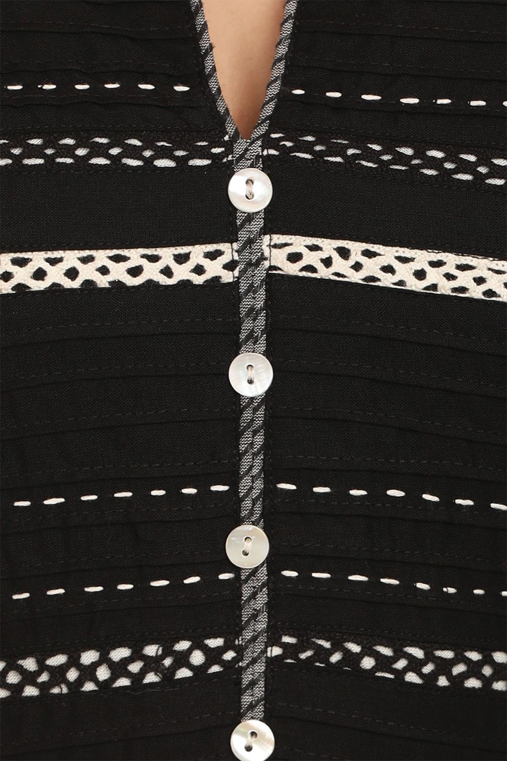 Black Asymmetric Cotton Kurta image number 4