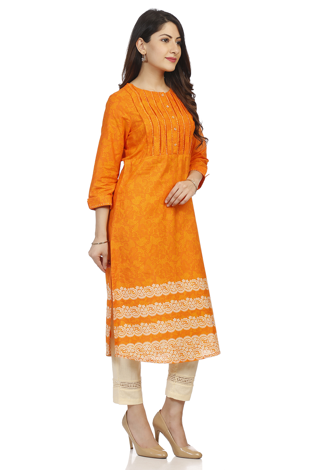 Turq Cotton Straight Kurta image number 3