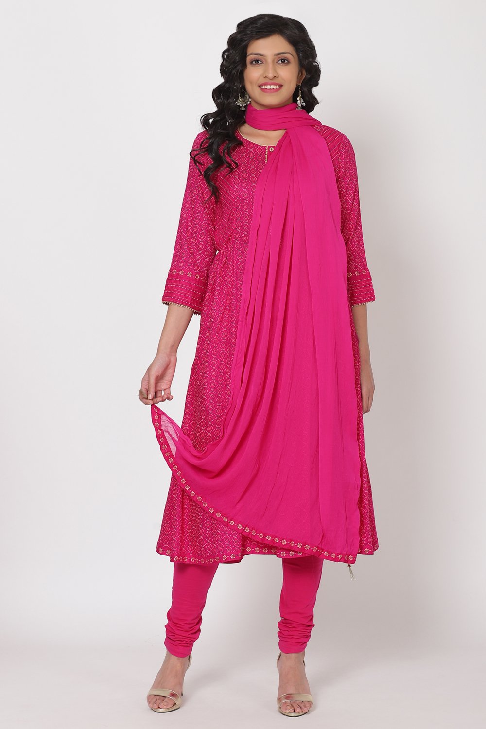 Pink Art Silk Dupatta image number 0