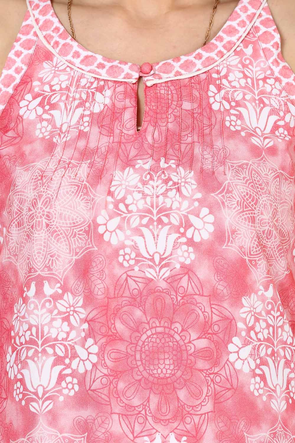 Pink Straight Rayon Kurta image number 4