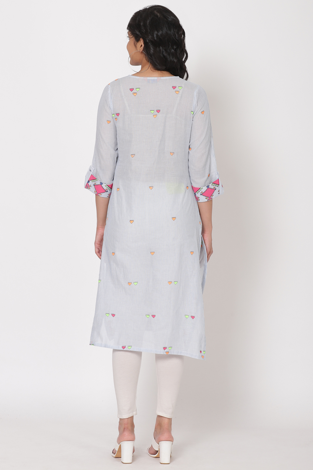 Light Blue Cotton Kurta image number 5