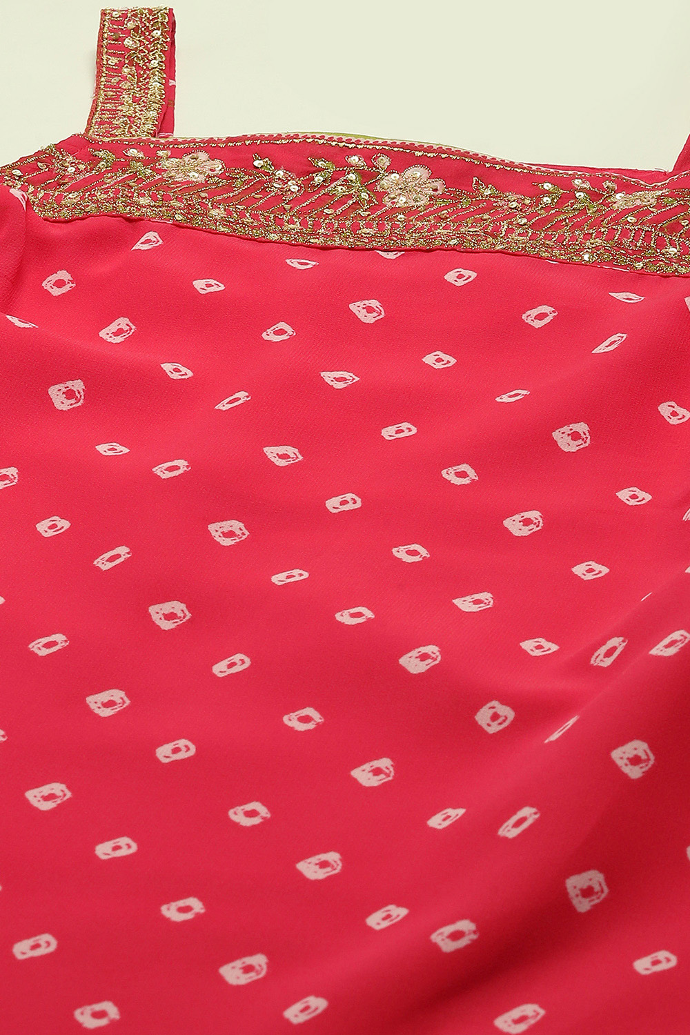 Pink Poly Georgette Straight Kurta & Garara Suit Set image number 1