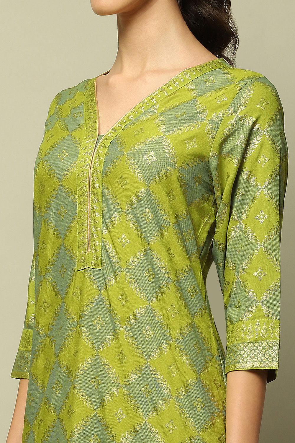 Blue Rayon Printed Straight Kurta image number 1