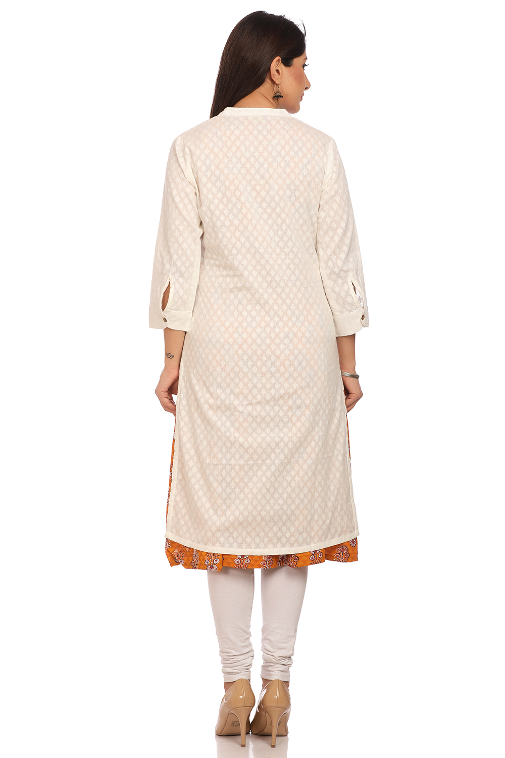 White Straight Cotton Kurta image number 3