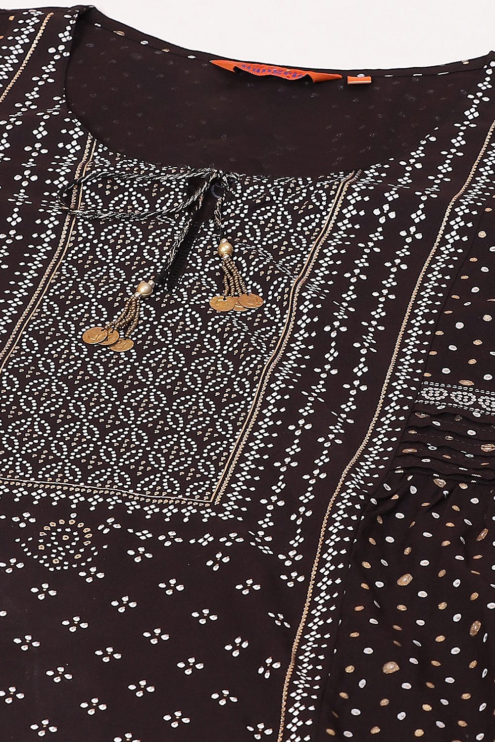 Black LIVA Bandhani Print Suit Set image number 1