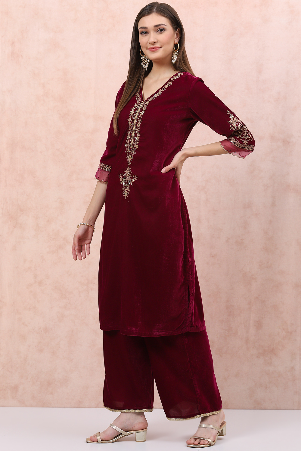 Phalsa Art Silk Straight Suit Set image number 3