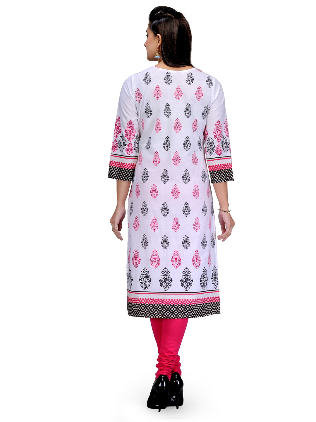 White Cotton Straight Kurta image number 3