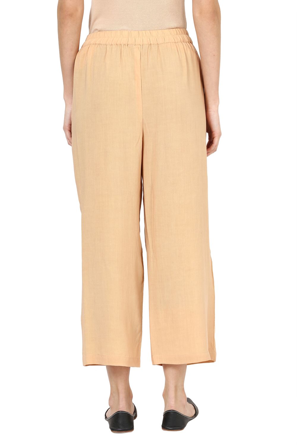 Beige Viscose Rayon Culottes image number 3