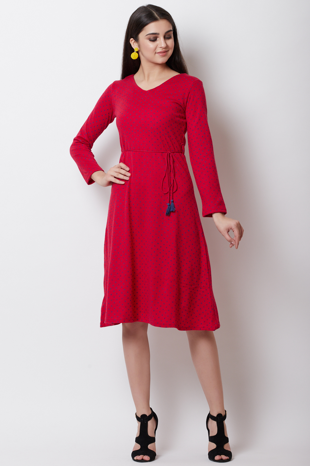 Pink POLY COTTON      A Line Dress image number 0