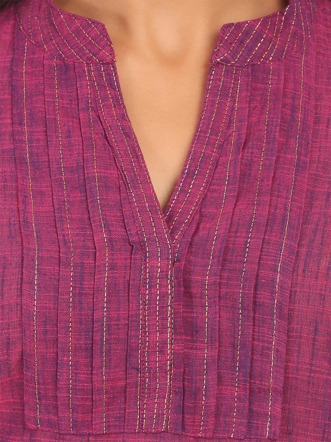 Purple Straight Cotton Kurta image number 4