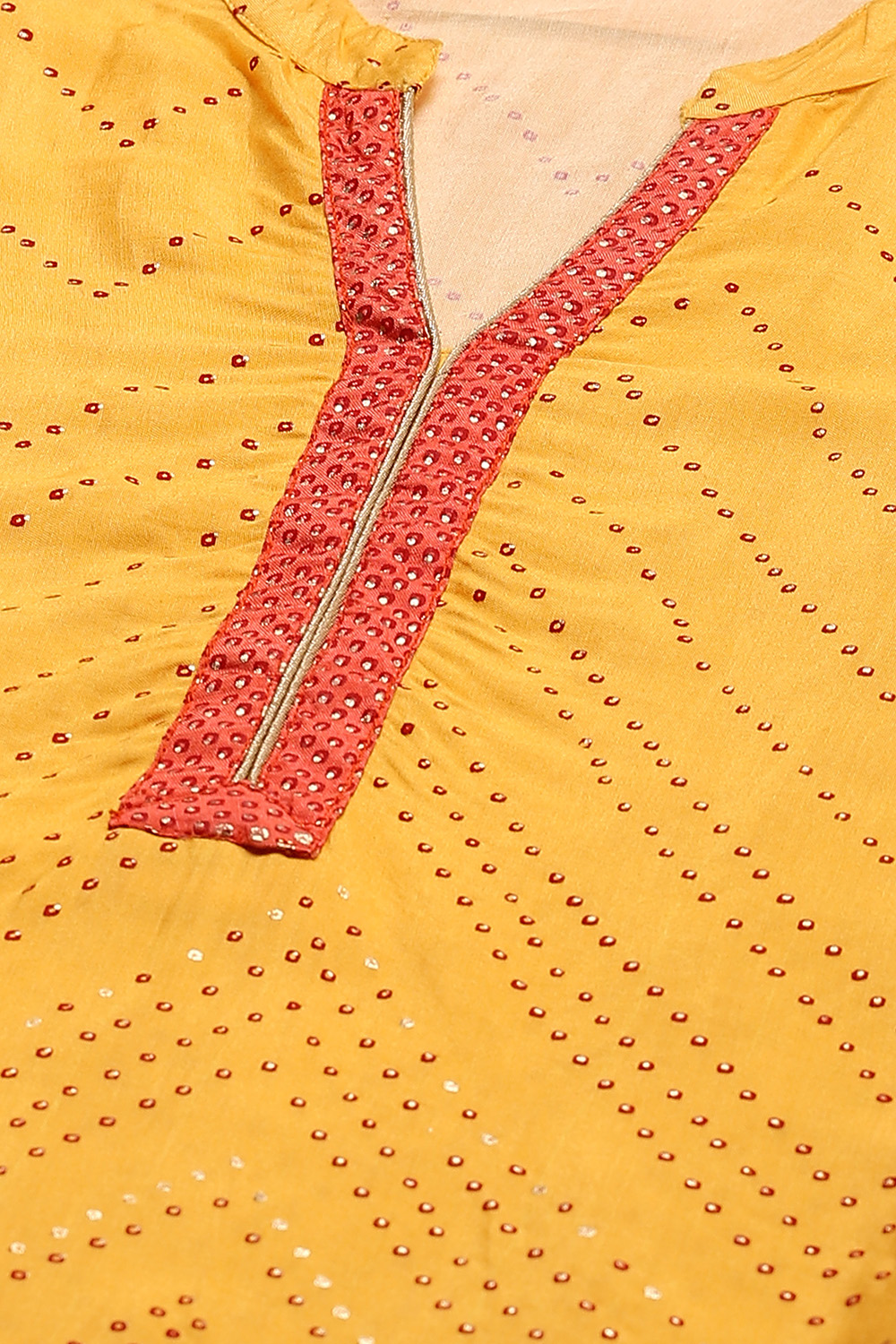 Mustard LIVA Straight Ombre Kurta image number 1