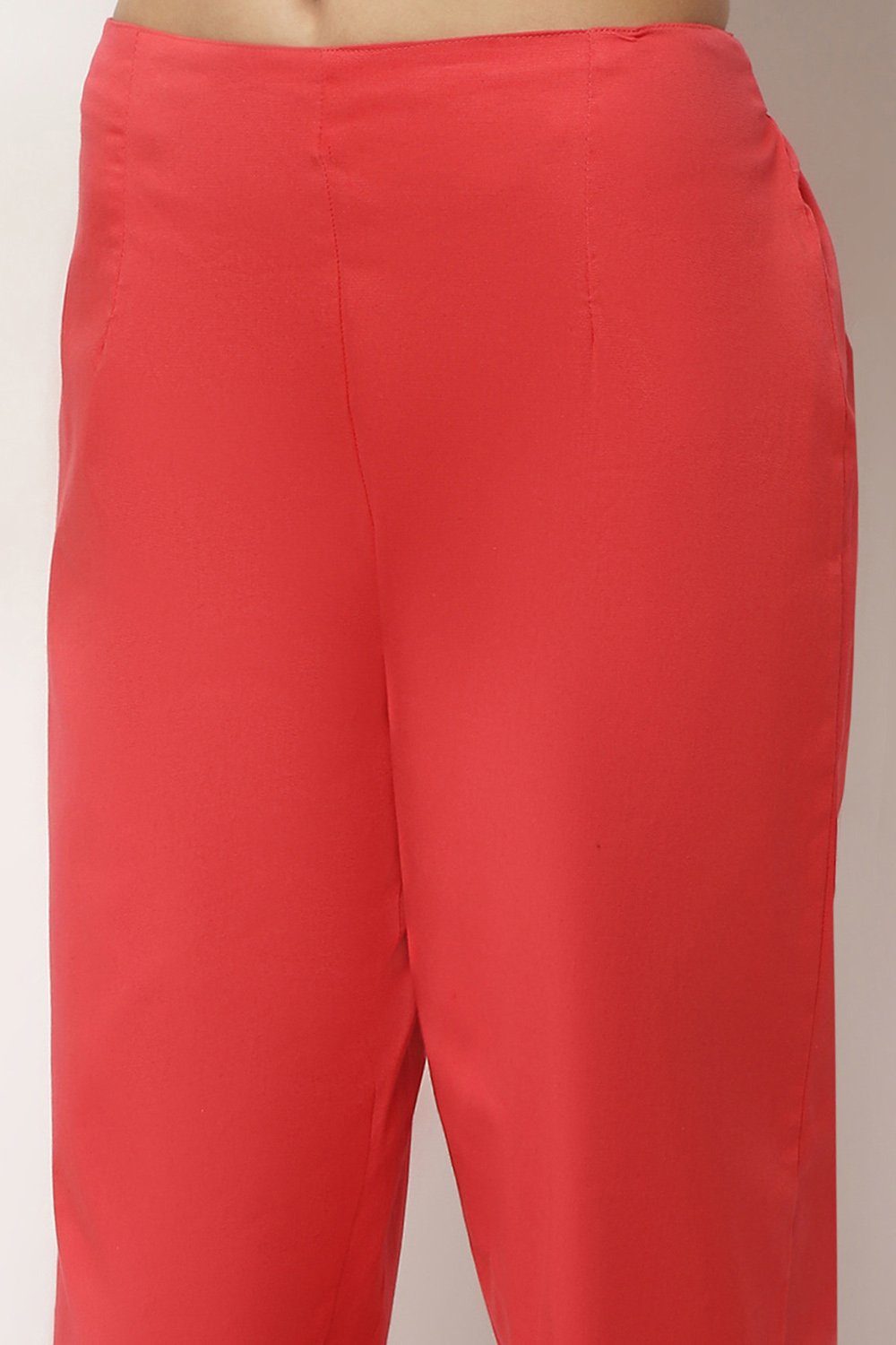 Aqua Cotton Lycra Solid Regular Pants image number 1