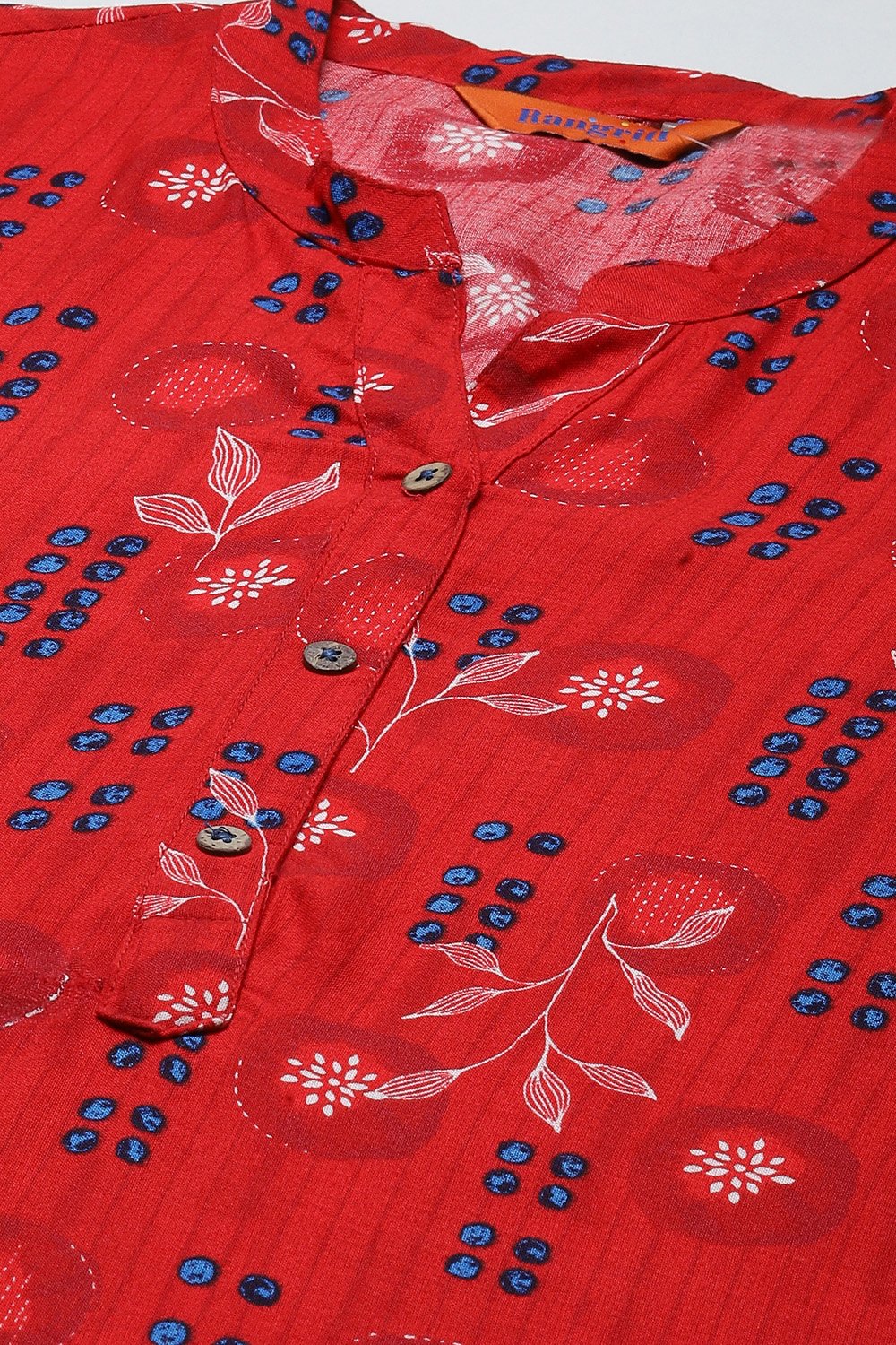 Indigo LIVA Straight Kurta image number 1