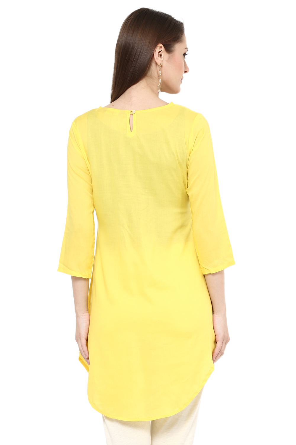 Yellow Straight Viscose Rayon Indie Top image number 4