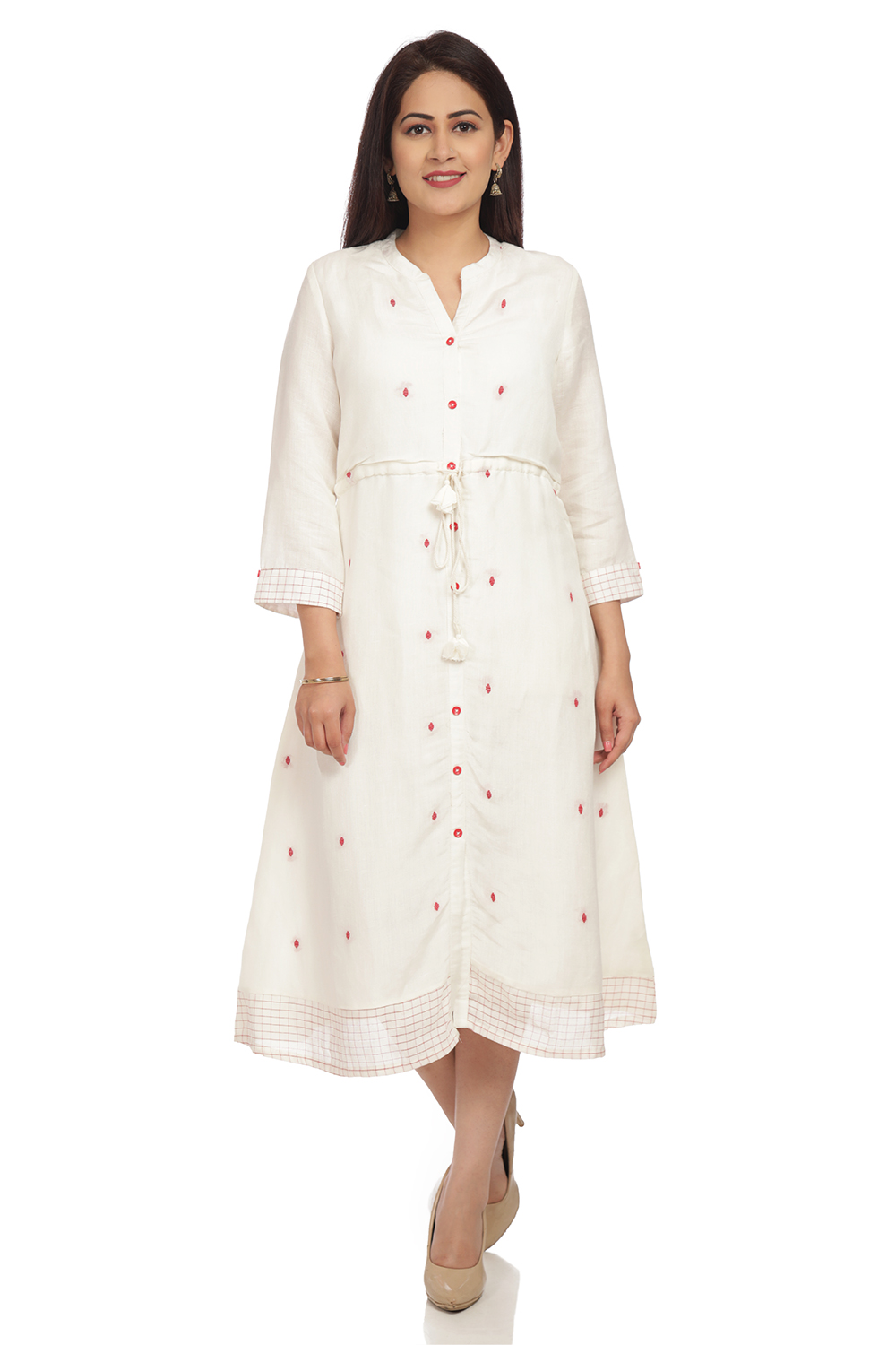 Ecru Cotton Dress image number 0