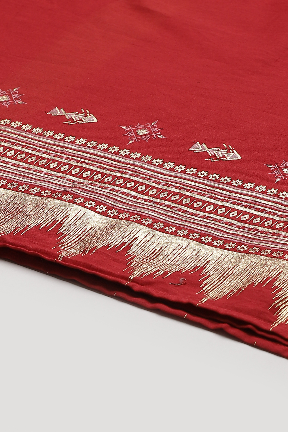 Red And Indigo Cotton Voile Dupatta image number 1