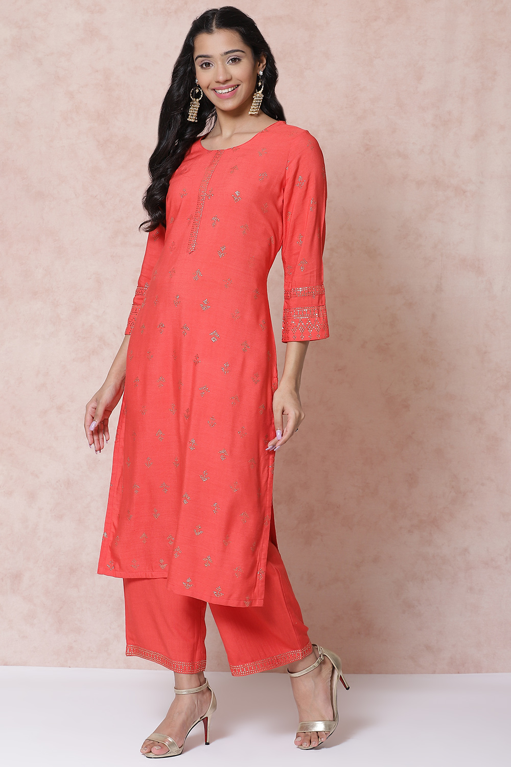 Coral LIVA Straight Kurta image number 0