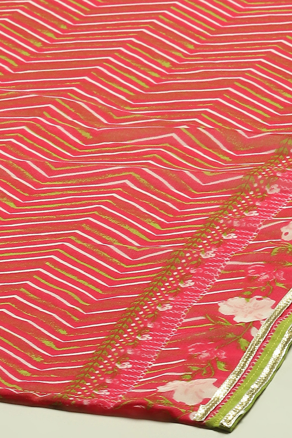 Pink Poly Georgette Straight Kurta & Garara Suit Set image number 3