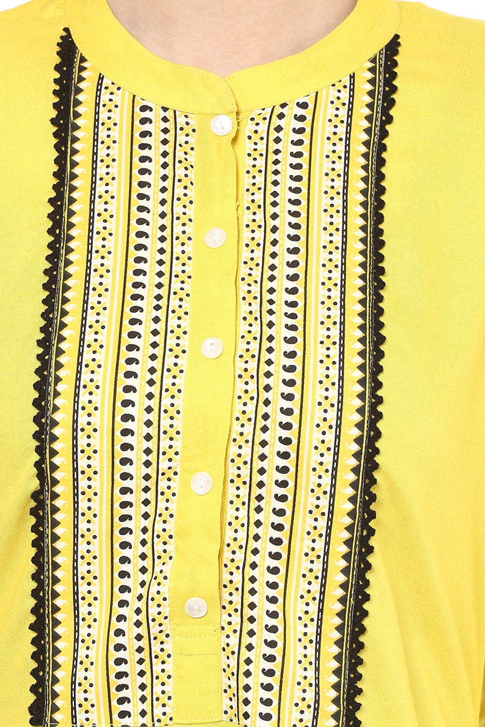 Yellow Straight Cotton Indie Top image number 5