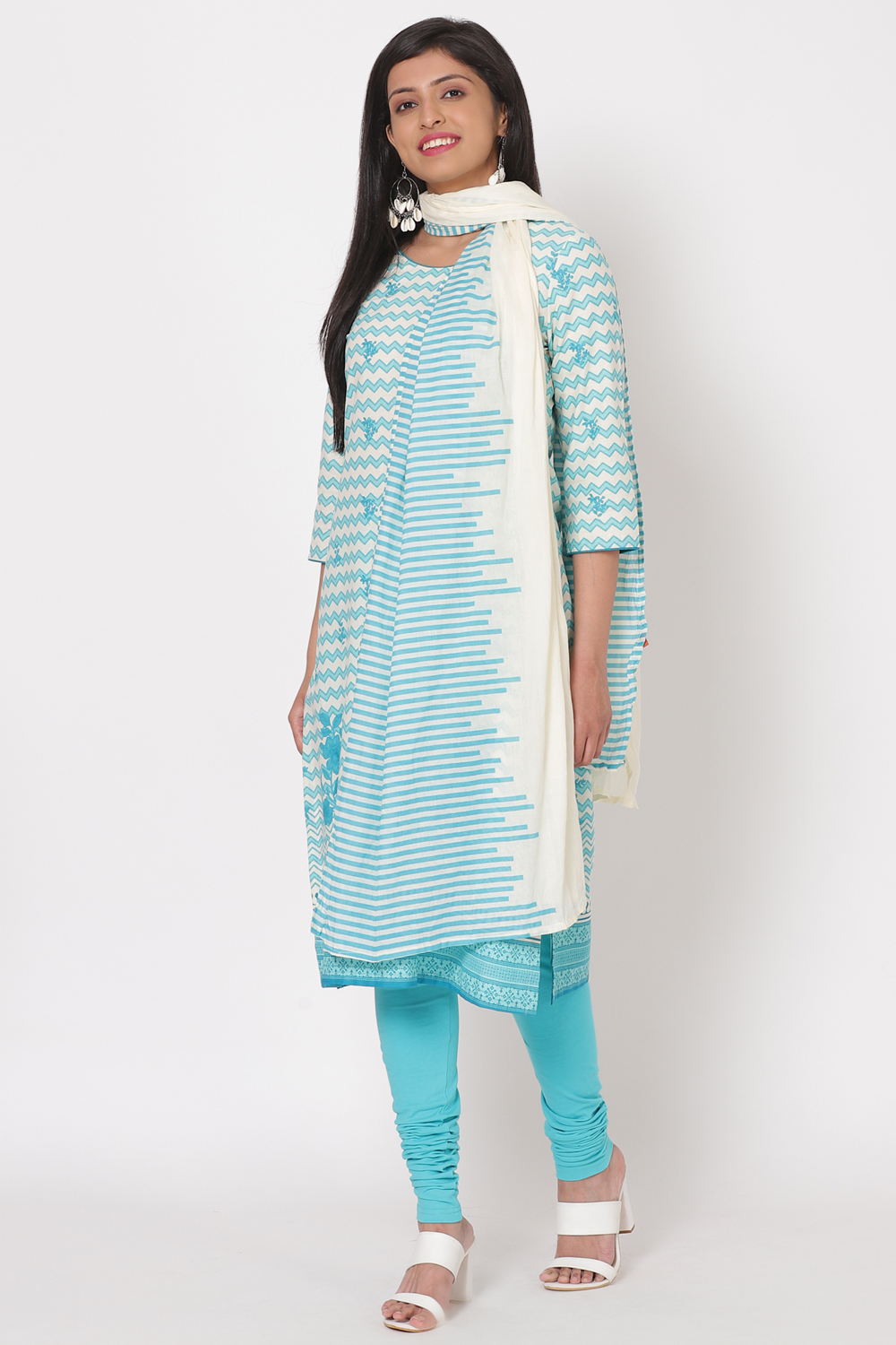 Blue Cotton Dupatta image number 0