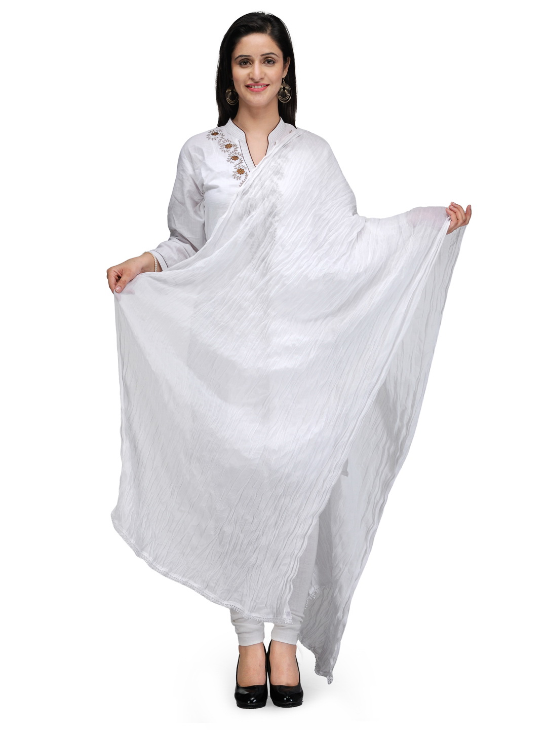 White Cotton Stole image number 2