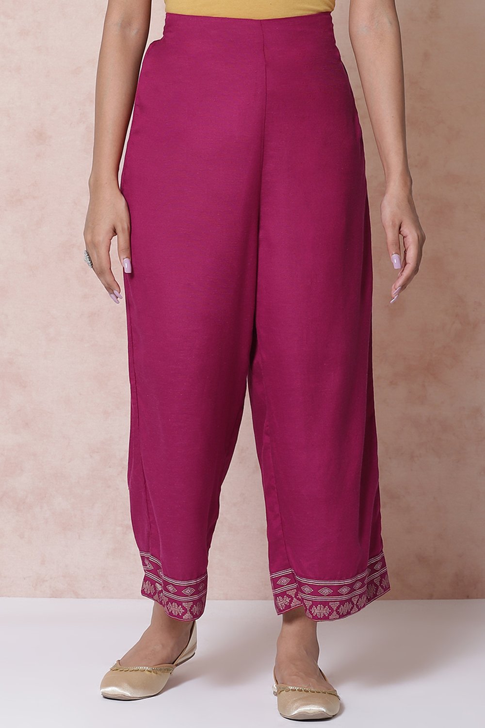 Wine LIVA Palazzo Pants image number 0