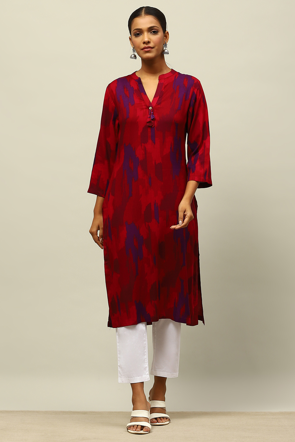 Mustard Yellow Floral Printed Straight Kurta image number 0