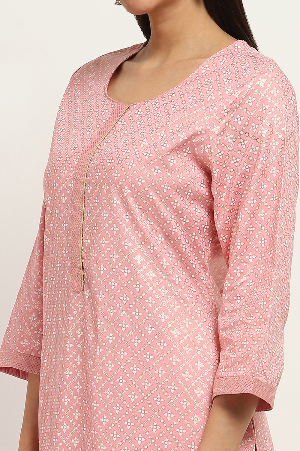 Peach Viscose Straight Kurta image number 1