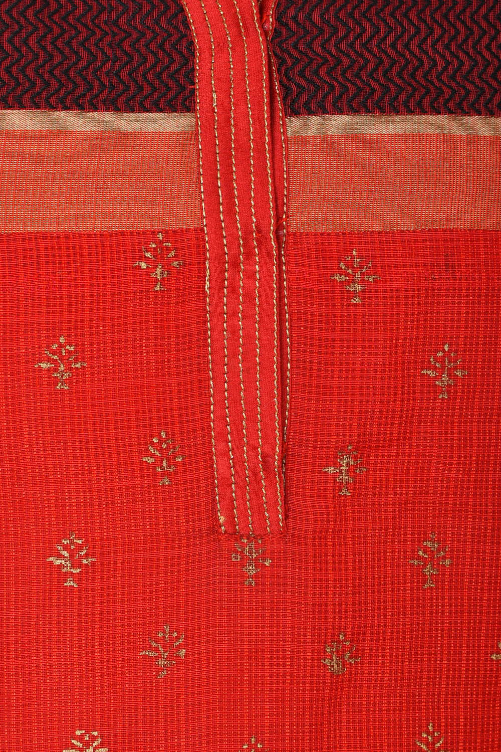 Red Straight Poly Mettallic Suit Set image number 4
