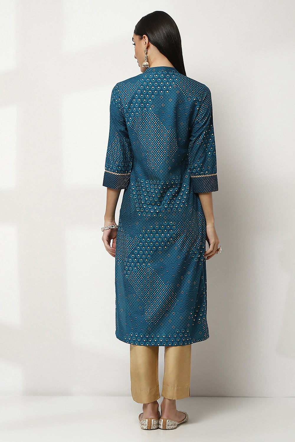 Red Viscose Printed Straight Kurta image number 3