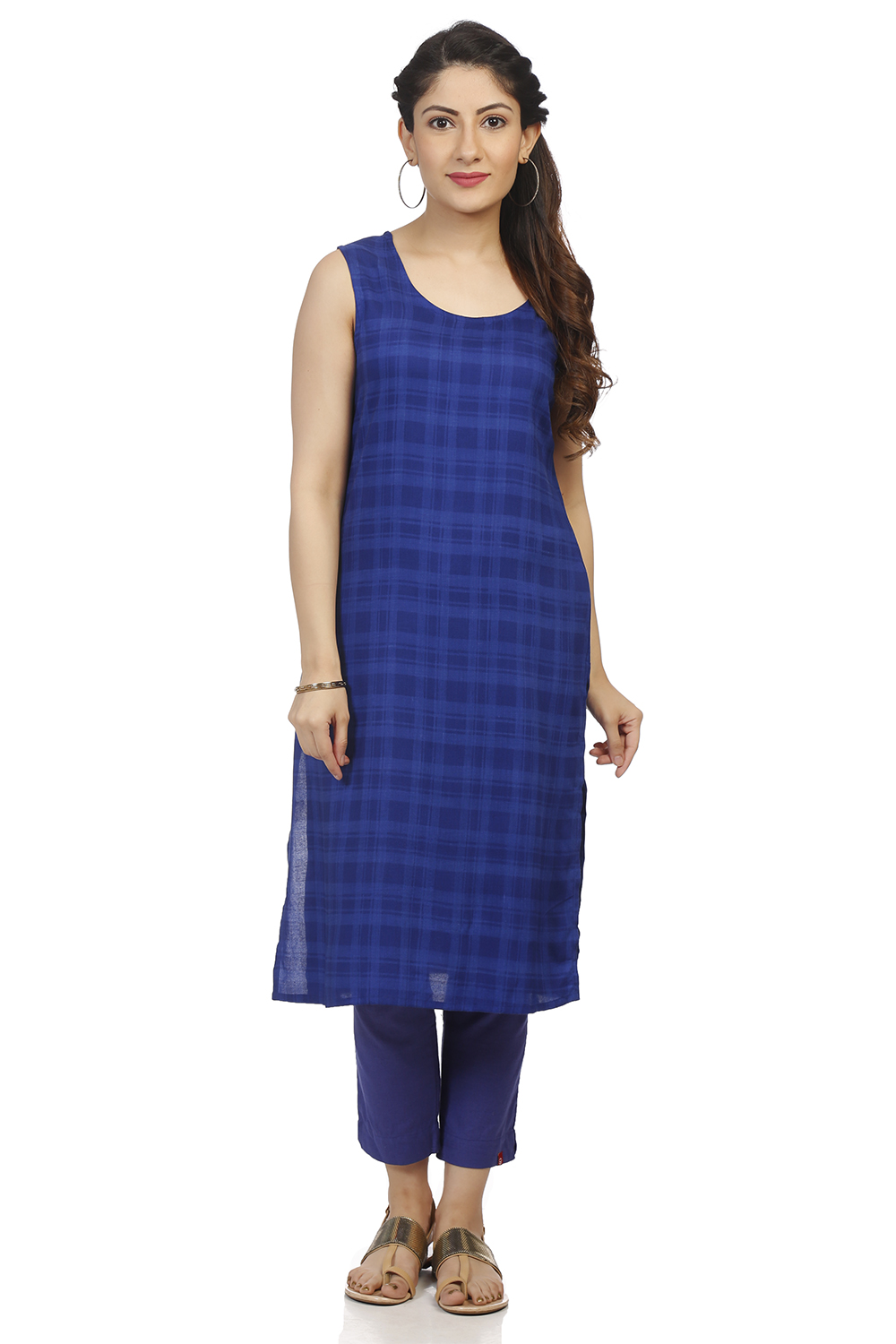 Blue Front Open Viscose Kurta image number 4