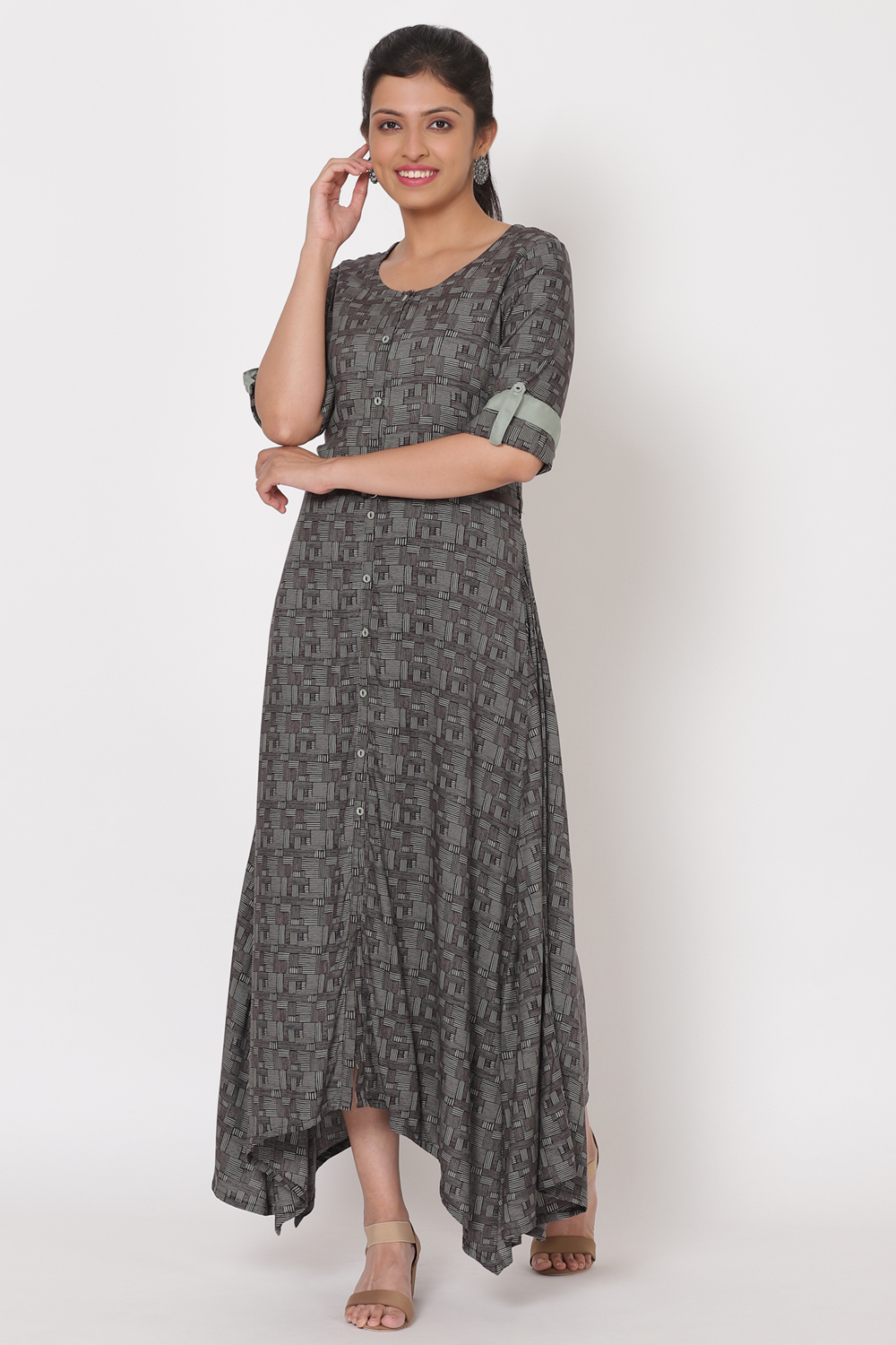 Black Viscose Rayon Dress image number 2