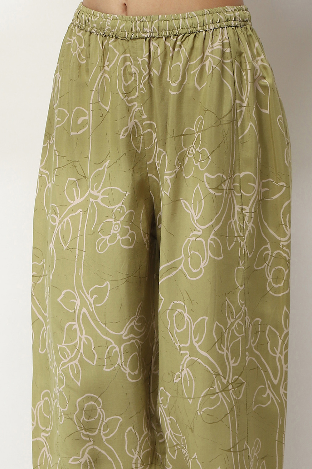 Lime Green Viscose Straight SET image number 2