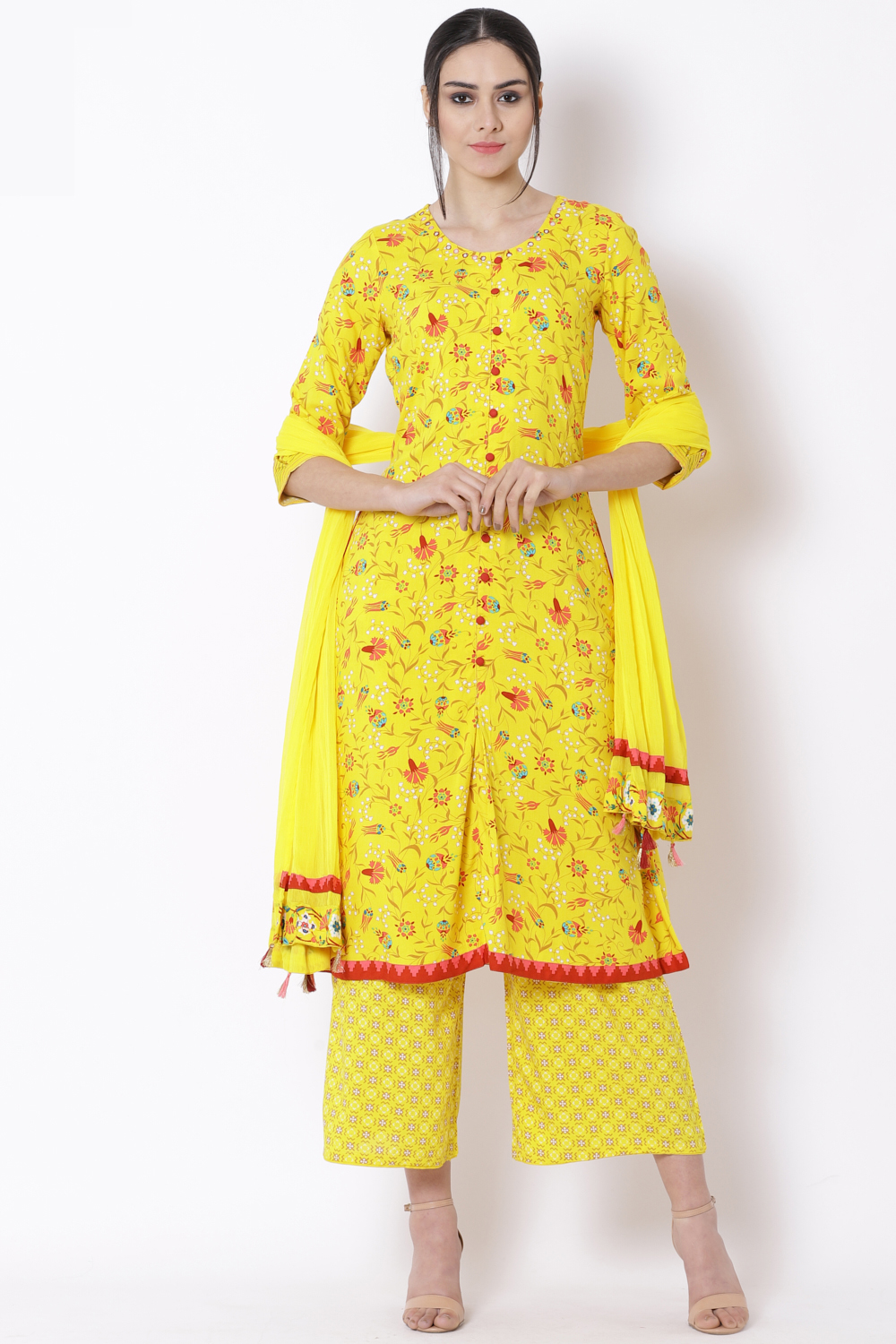 Yellow Viscose Kurta image number 0