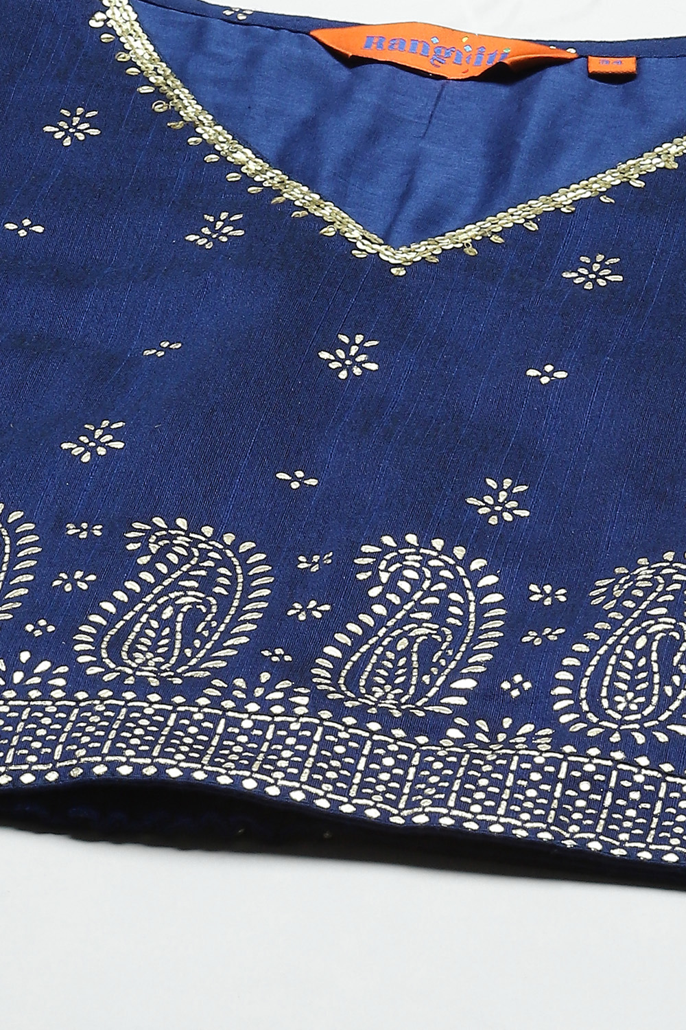 Indigo Cotton Blend Woven Straight Kurta Suit Set image number 1