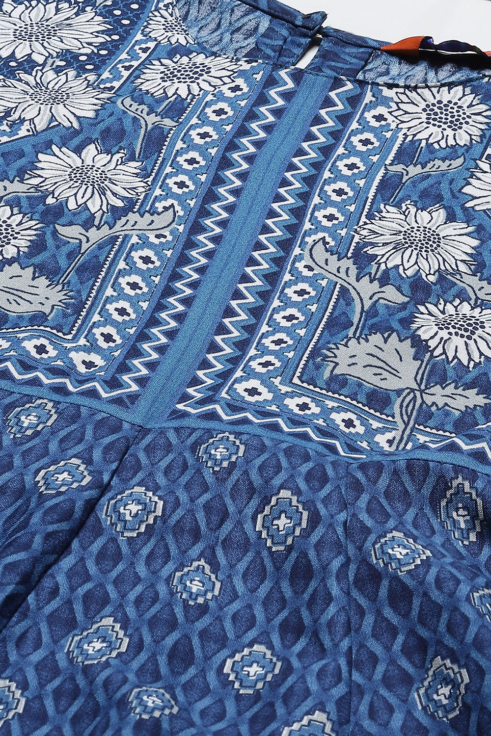 Indigo LIVA Kalidar Kurta image number 1